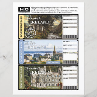 Lámina Billete burlón de Irlanda para viajes y eventos