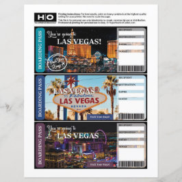 Lámina Billete de las Vegas para viajes y eventos