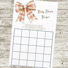 Lámina Bingo Baby Shower Chica de Bow rosado