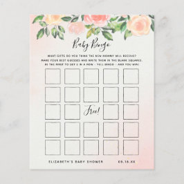 Lámina Bingo Bebé | Juego Floral Baby Shower