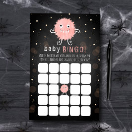 Lámina Bingo de Baby Shower de Little Monster Halloween