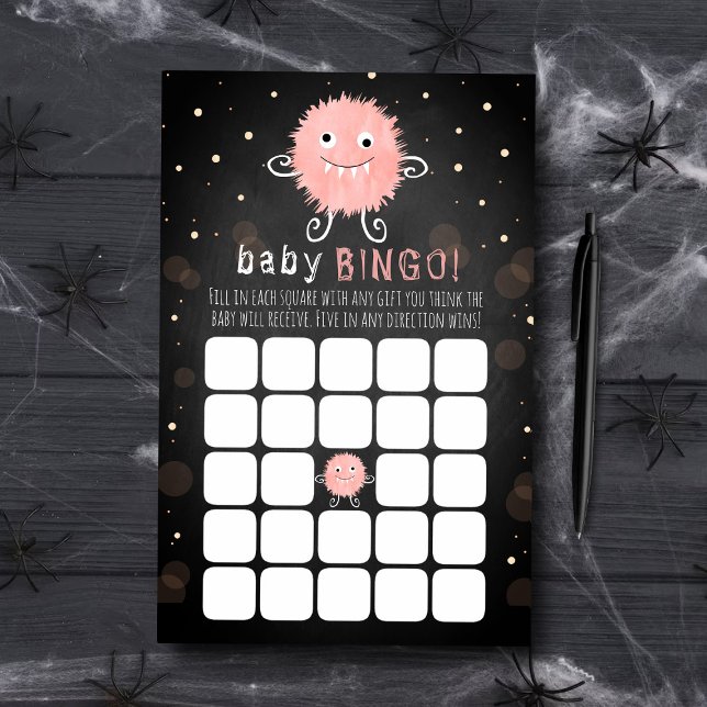 Lámina Bingo de Baby Shower de Little Monster Halloween (Subido por el creador)