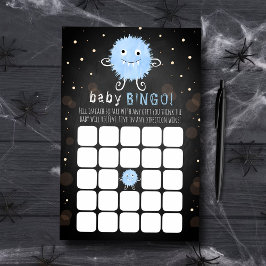Lámina Bingo de Baby Shower de Little Monster Halloween
