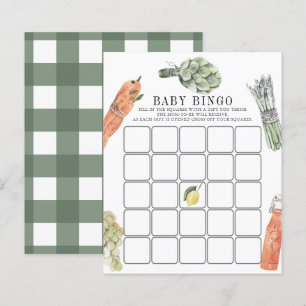 Lámina Bingo de Baby Shower en el mercado de agricultores