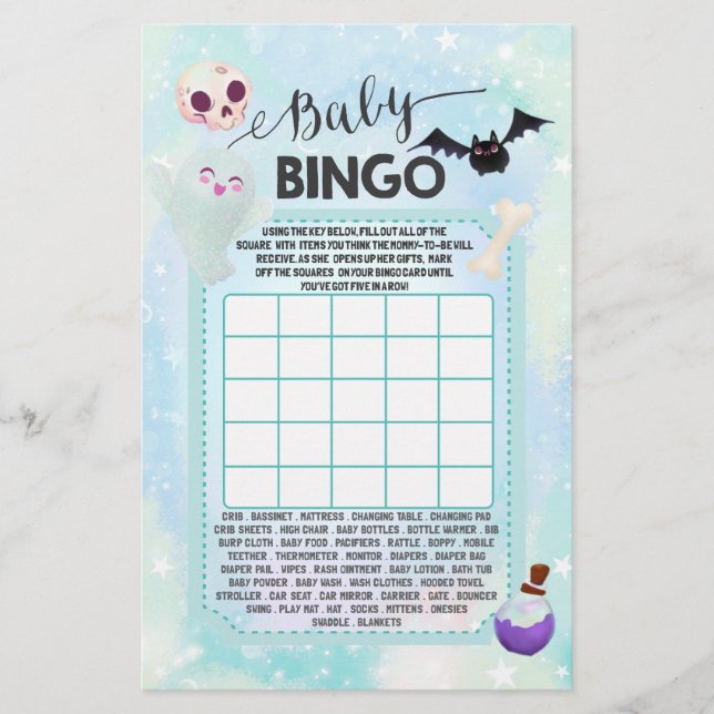 Lámina bingo de bebé (Anverso)