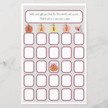 Bingo de bebé de calabaza pequeña