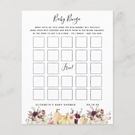 Lámina Bingo de Bebé | Juego de Baby Shower Floral