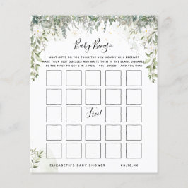 Lámina Bingo de Bebé | Juego de Baby Shower Floral