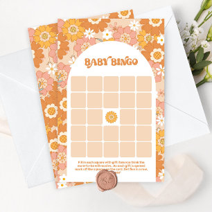 Lámina Bingo de bebé retro floral groovic