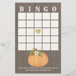 Lámina Bingo de cosecha de calabaza