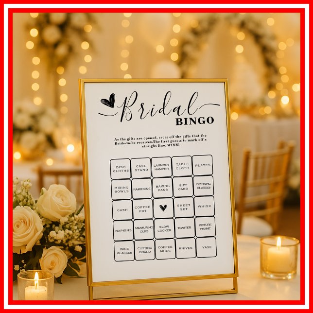 Lámina Bingo de Despedida de Soltera con Caligrafía Elega (Subido por el creador)