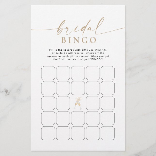 Lámina Bingo de Despedida de Soltera Minimalista (Anverso)