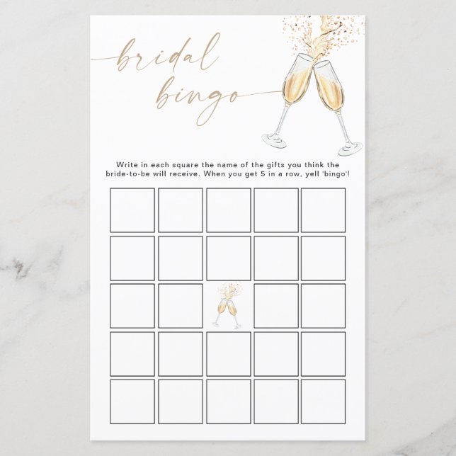 Lámina Bingo de Despedida de Soltera Minimalista (Anverso)
