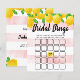 Lámina Bingo de ducha de novia de limón de color de agua