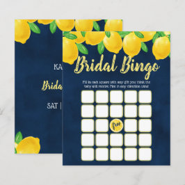 Lámina Bingo de ducha de novia de limón de color de agua