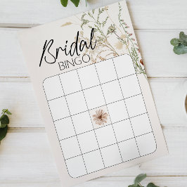 Lámina Bingo de Ducha de Novia Floral Botánico Vintage