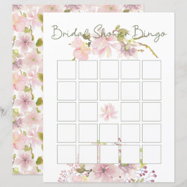 Lámina Bingo de ducha de novia floral rosa Rubor Magnolia