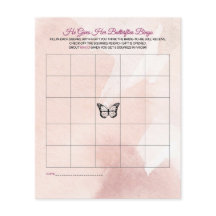 Bingo de ducha de novia mariposa