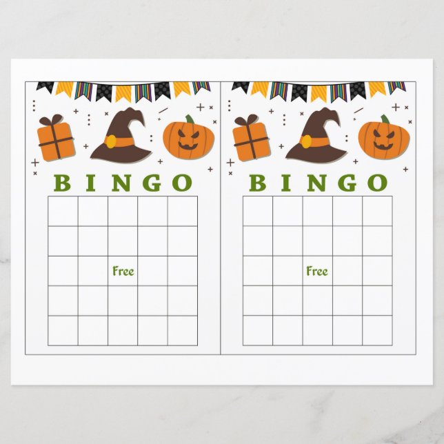 Lámina Bingo de Halloween, Calabaza Cuta (Anverso)