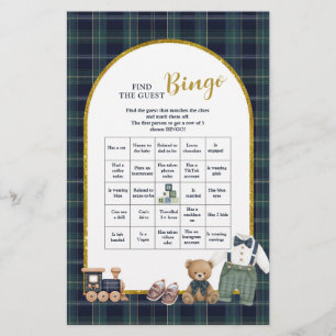 Lámina Bingo de invitado preppy un pequeño caballero