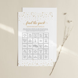 Lámina Bingo de Juego de Aniversario con Confeti Dorado -