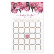 Bingo de juego de Baby Shower de color de agua de