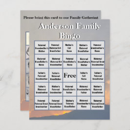 Lámina Bingo de la familia de fotos de la montaña del nar