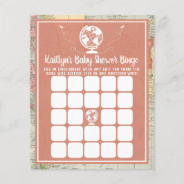 Lámina Bingo de Mapa de Viajes de Aventura para Baby Show