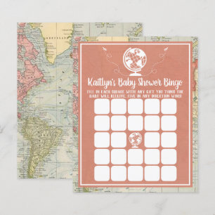 Lámina Bingo de Mapa de Viajes de Aventura para Baby Show
