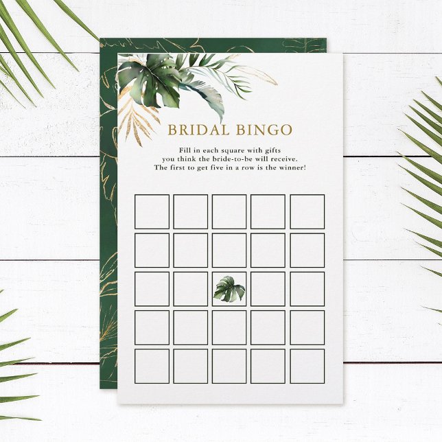 Lámina Bingo de novia Foliage Tropical Bridal Shower Game (Subido por el creador)