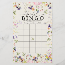 Lámina Bingo de novias con flores silvestres | Juegos