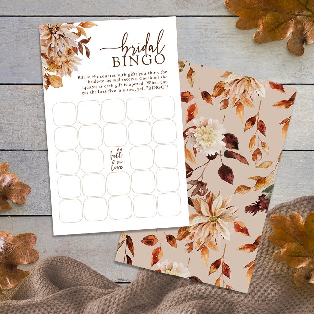 Lámina Bingo de novias de otoño (Autumn Bridal Bingo
)