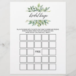 Lámina Bingo de novias de verde moderno, juego de ducha d