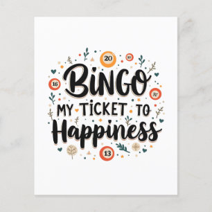 Lámina Bingo es mi boleto a la felicidad juego de bingo d