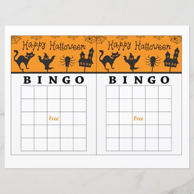 Lámina Bingo feliz de Halloween (Anverso)
