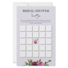 Bingo Floral Acuarela Lavanda Desvaída para Boda