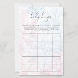 Lámina Bingo Game Winter Pink Blue Snowflake