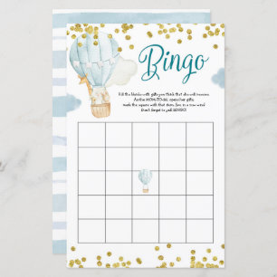 Lámina Bingo Hot Air Balloon Jungle Baby Shower