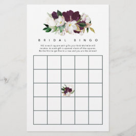 Lámina Bingo Nupcial de Primavera de Terciopelo Ciruela O