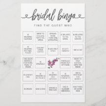 Bingo nupcial Encuentra el juego de ducha de novia