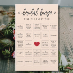 Lámina Bingo nupcial Encuentra el juego de ducha de novia