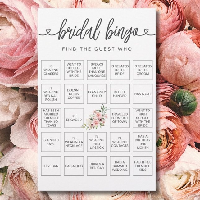 Lámina Bingo nupcial Encuentra el juego de ducha de novia (Subido por el creador)