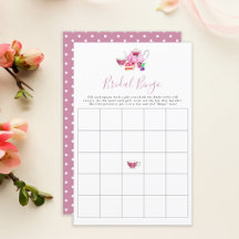 Bingo nupcial Juguete de ducha de novia Tea Dusty 