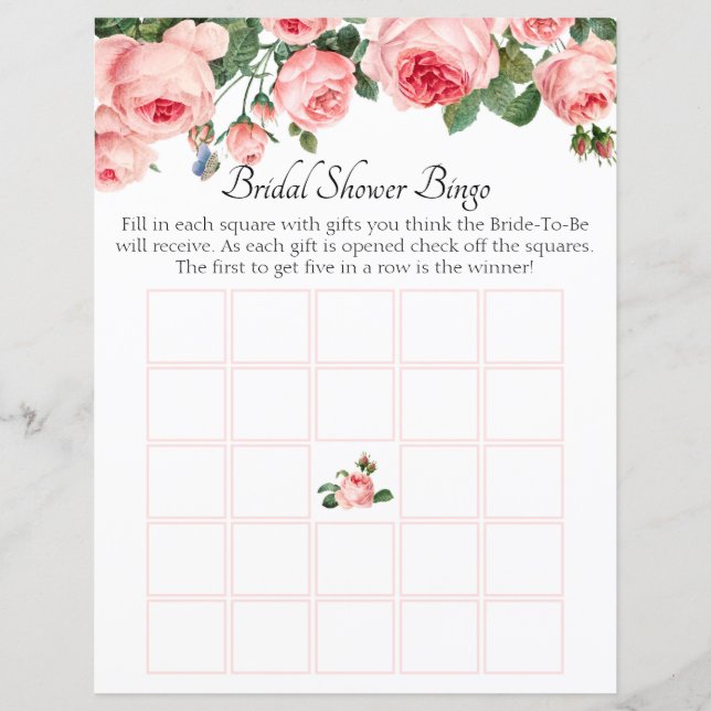 Lámina Bingo para Despedida de Soltera Rosa Rosada que so (Anverso)