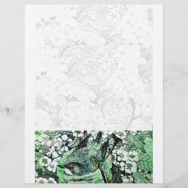 Lámina BIRD NEST, verde blanco (Anverso)