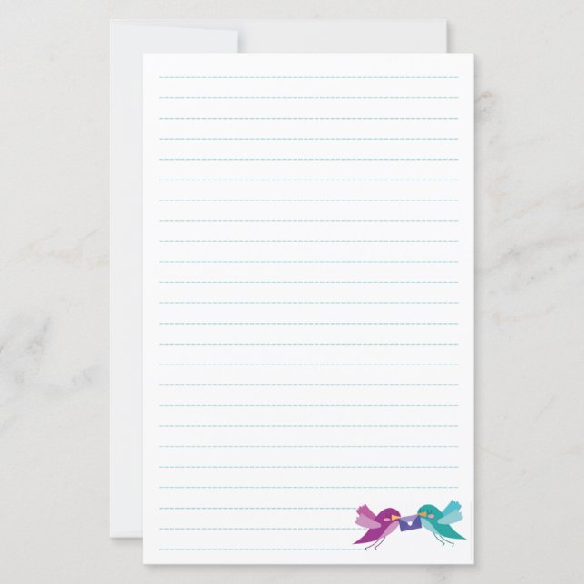 Lámina Bird Stationery | Aves cortas con correo (Anverso)