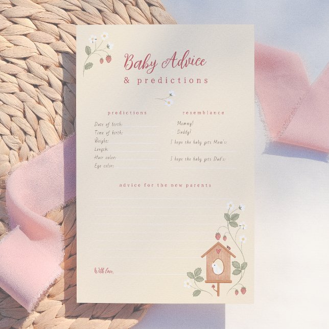 Lámina Birds & Berries Baby Predictions & Advice Game (Subido por el creador)