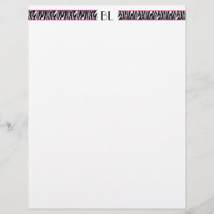 Lámina Bizzie Lizzie Zebra Letterhead
