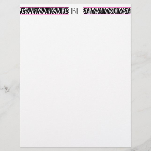 Lámina Bizzie Lizzie Zebra Letterhead (Anverso)