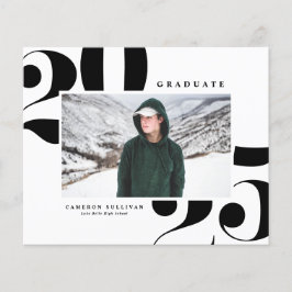 Lámina Black 2025 negrita tipografía foto graduación